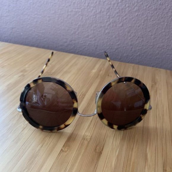 Miu Miu Brown Tortoise Round-frame Acetate Sunglasses main image 6